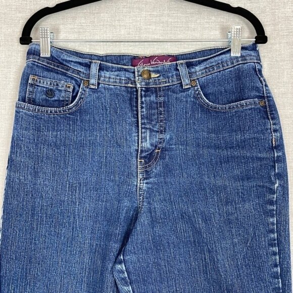 Gloria Vanderbilt High Rise Straight Leg Mom Jeans Sz 8 Average Blue - Picture 2 of 11